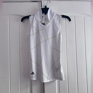 Adidas Girls Sleeveless Golf Polo Pulse Lime White Size Medium NWT